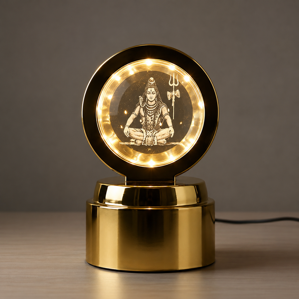 Bajrang Bali 3d Crystal Ball Night Light With Led Illumination (1 Pc)