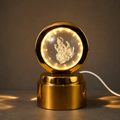 Ganpati Bapa 3d Crystal Ball Night Light With Led Illumination (1 Pc)