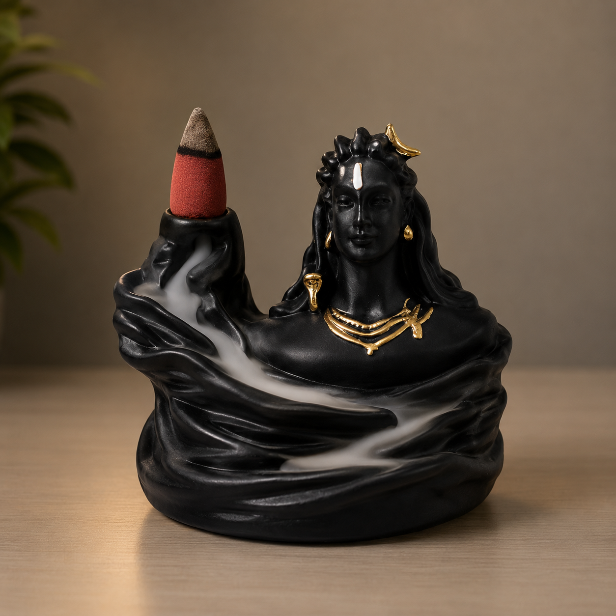 Adiyogi Shiva Backflow Smoke Fountain Incense Holder Burner (1 Pc)